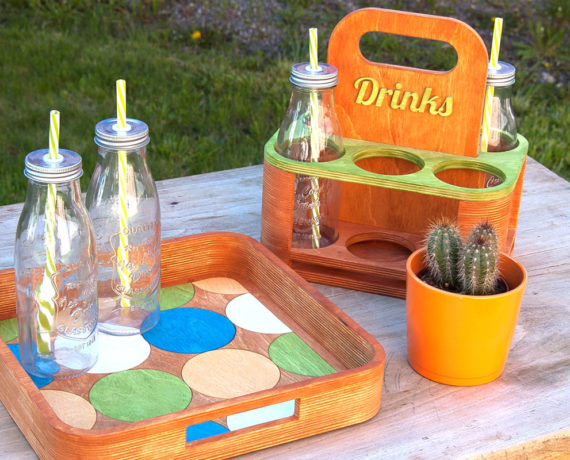 Picknickzeit − Flaschenträger und Tablett